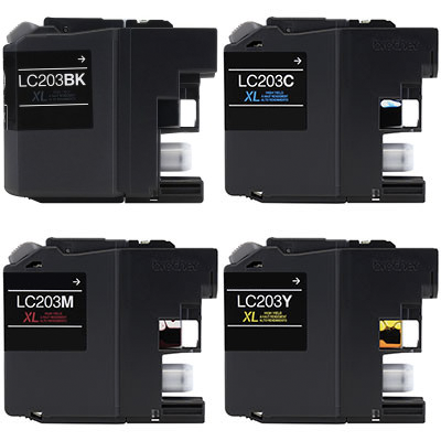 Compatible Brother LC-203BK / LC-203C / LC-203Y / LC-203M ( LC203C ) Multicolor Discount Ink Cartridge