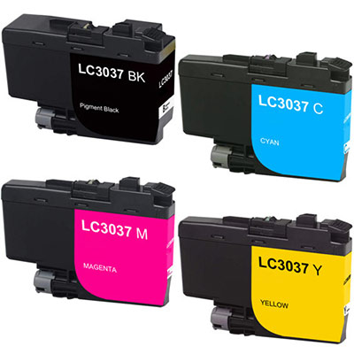 Compatible Brother LC-3037BK / LC-3037C / LC-3037M / LC-3037Y ( LC3037 BK ) Multicolor Discount Ink Cartridge