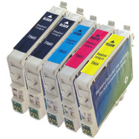 Epson T060120 / T060220 / T060320 / T060420 Remanufactured Discount Ink Cartridge Value Pack (2 Black / 1 Cyan / 1 Magenta / 1 Yellow)