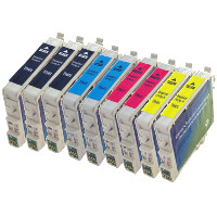 Epson T060120 / T060220 / T060320 / T060420 Remanufactured Discount Ink Cartridge Value Pack (3 Black / 2 Cyan / 2 Magenta / 2 Yellow)