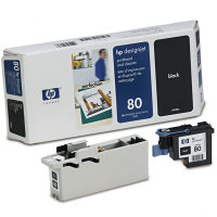 Hewlett Packard HP C4820A ( HP 80 ) Printhead for Black Discount Ink Cartridges and Printhead Cleaner