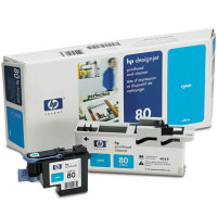 Hewlett Packard HP C4821A ( HP 80 ) Printhead for Cyan Discount Ink Cartridges and Printhead Cleaner