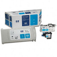 Hewlett Packard HP C5001A ( HP 83 ) Cyan UV Value Pack (Discount Ink Cartridge / Printhead / Cleaner)