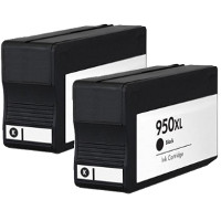 Hewlett Packard HP CN045AN ( HP 950XL black ) Remanufactured Discount Ink Cartridges (2/Pack)