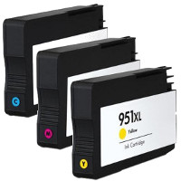 Remanufactured HP 951XL Cyan / 951XL Magenta / 951XL Yellow ( CN046AN-CN047AN-CN048AN ) Multicolor Discount Ink Cartridge